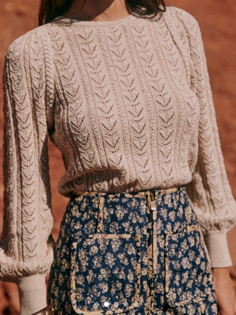 Sezane Maxen Jumper Cream Knit Sweater Size XS